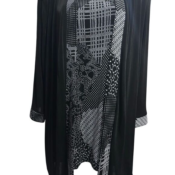 R & M Richards Black & White Printed Tunic Top & Jacket Overlay Size 18 - Picture 7 of 12